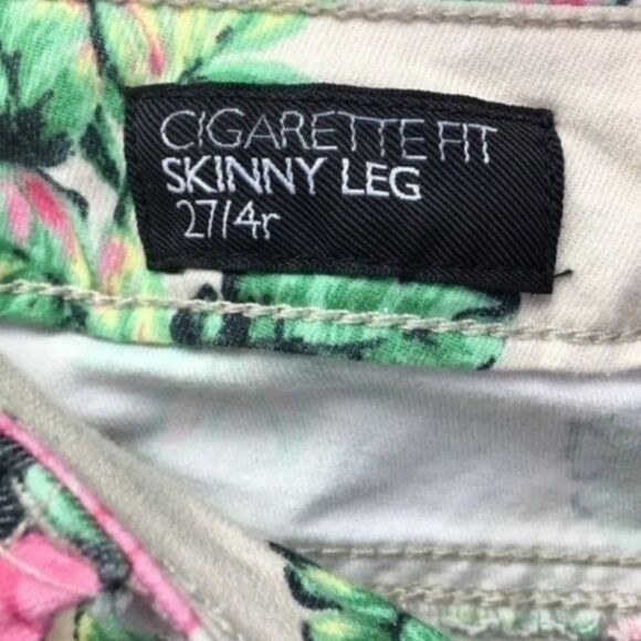 Nine West Jeans Womens Cigarette Fit Skinny Leg Multi‎ Floral Mid Pockets 4/27 - Picture 5 of 5